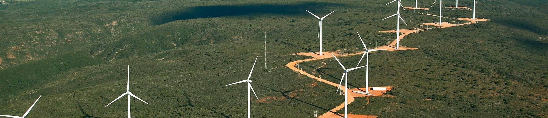 Foto de um parque de energia eólica