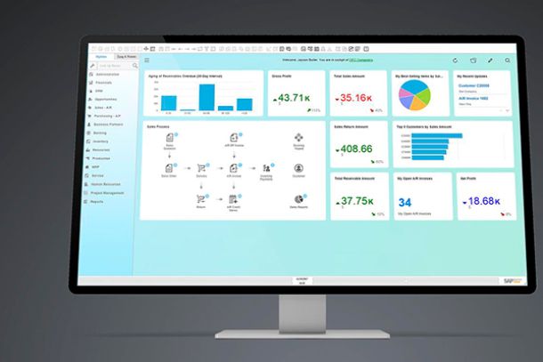 Foto da tela do software SAP B1