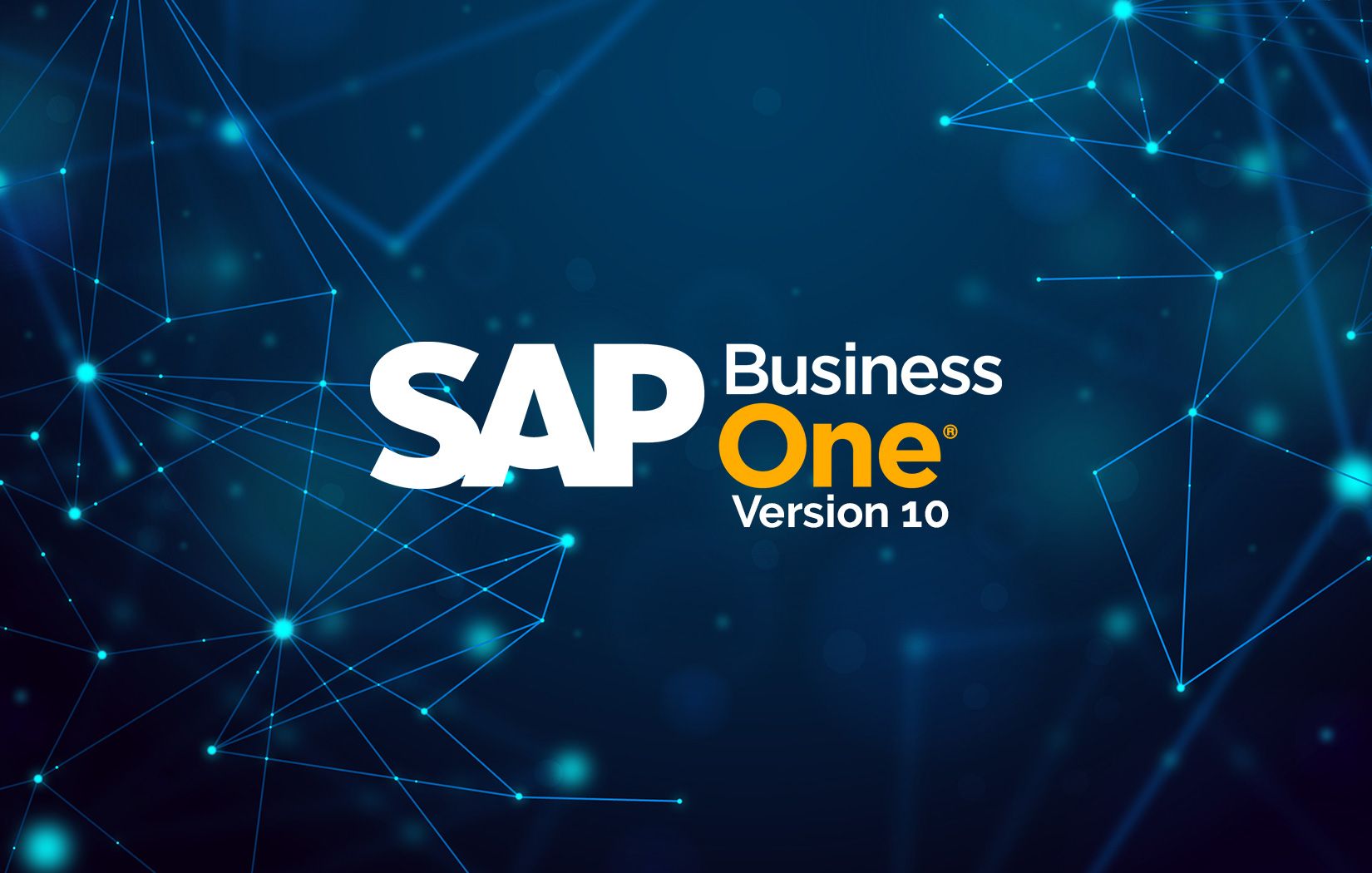 Imagem com fundo high tech com o logotipo do SAP Business One 10.0