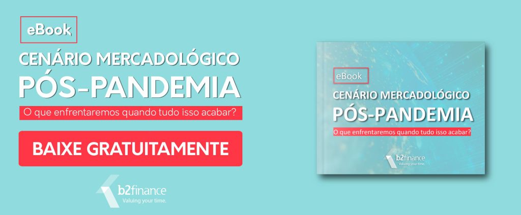 Folder em fundo azul claro para download de um ebook sobre o cenário mercadológico pós-pandemia